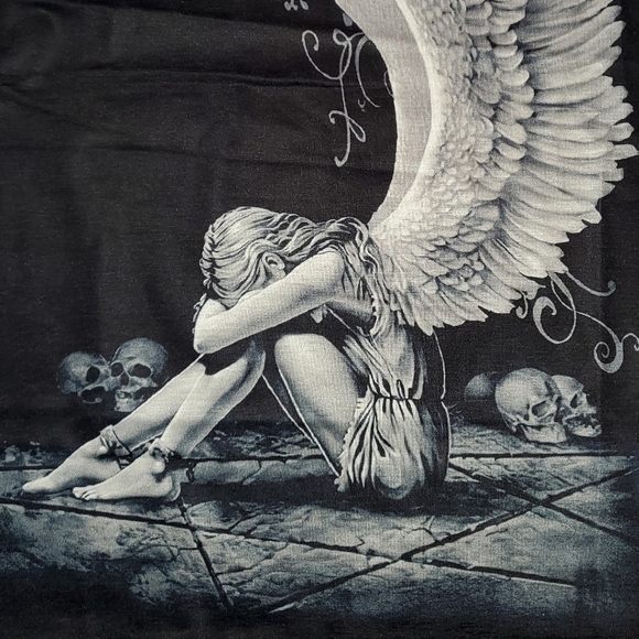 Angel 😇 Tshirt with lace sleeves in black - Picture 4 of 8